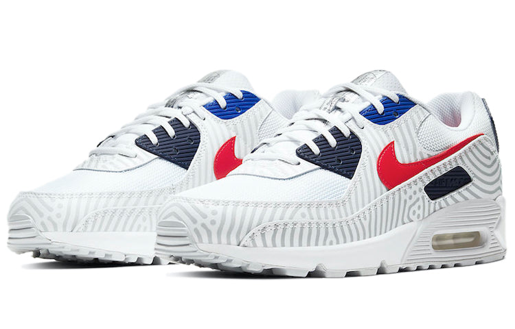 Nike Air Max 90 'Euro Tour' White/Midnight Navy/Bright Blue/University Red CW7574-100 KICKSOVER