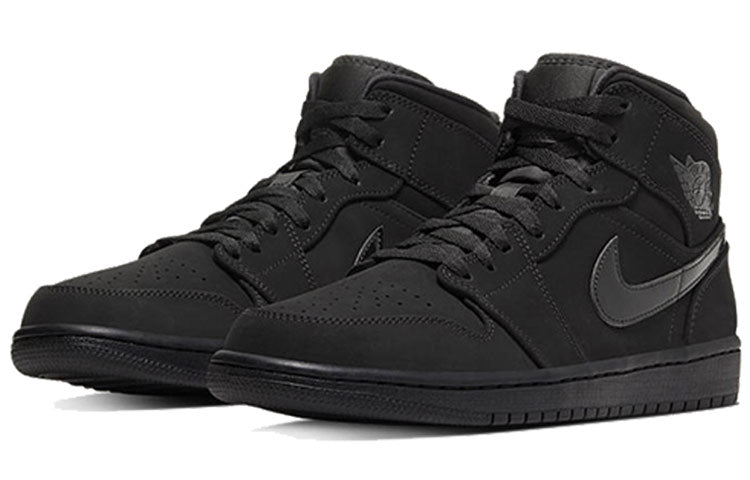 Air Jordan 1 Mid 'Triple Black' Black/Black/Black 554724-056