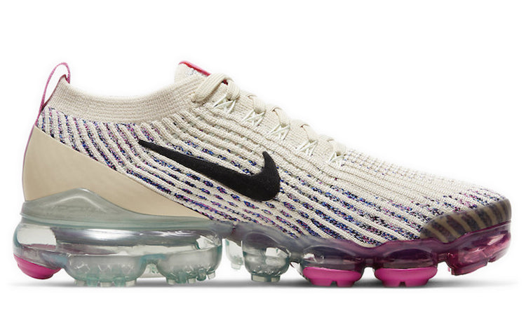 Nike Womens Air VaporMax Flyknit 3 'Fossil' Fossil/Black/Fire Pink/Hyper Crimson AJ6910-201