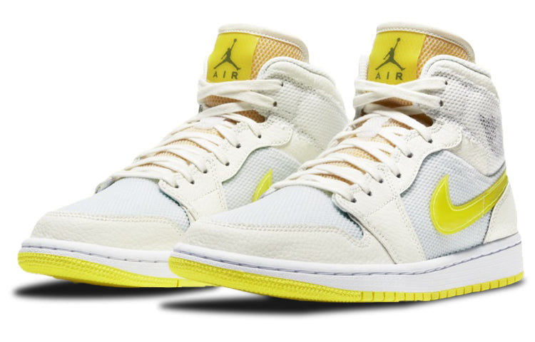 Womens WMNS Air Jordan 1 MId SE Sail Light Vintage Yellow DB2822-107