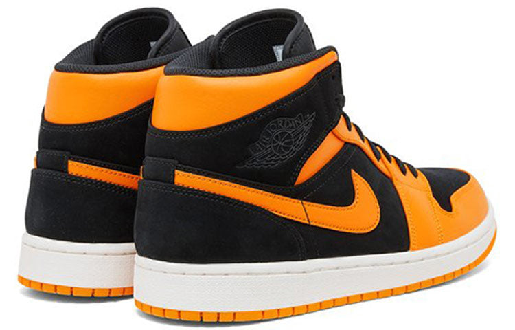 Air Jordan 1 Mid Black Orange Peel 554724-081