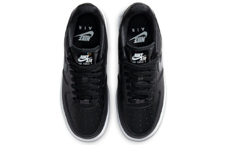 Nike Womens Air Force 1 Low 'Black Iridescent' Black/Black/White CJ1646-001 KICKSOVER