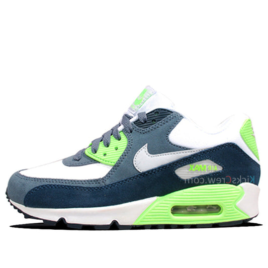 Nike Air Max 90 GS White Armry Navy Neon 307793-151