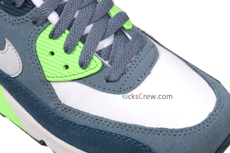 Nike Air Max 90 GS White Armry Navy Neon 307793-151