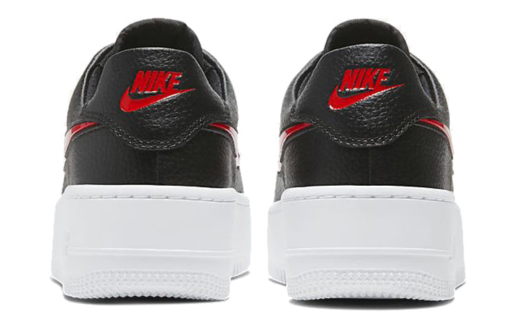 Nike Womens Air Force 1 Low Sage 'Valentine's Day' Black/Metallic Silver/University Red CU4759-001 KICKSOVER