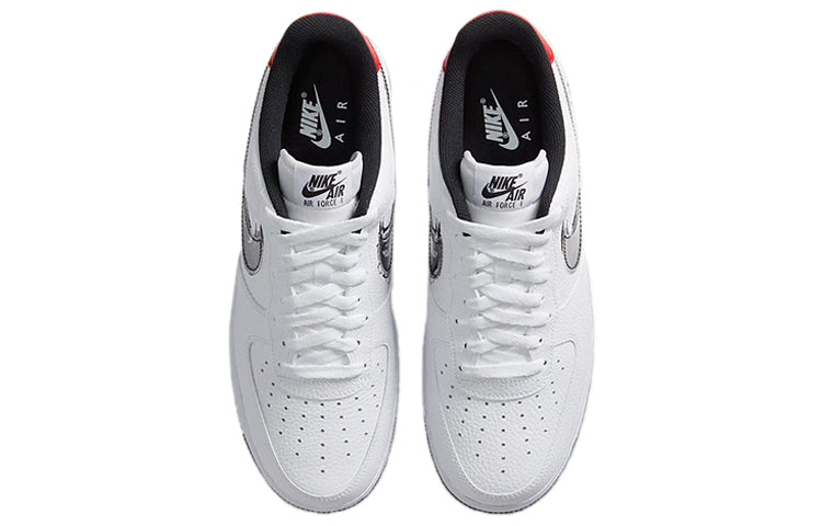 Nike Air Force 1 Low 'Brushstroke Swoosh - White' White/University Red/Black DA4657-100 KICKSOVER