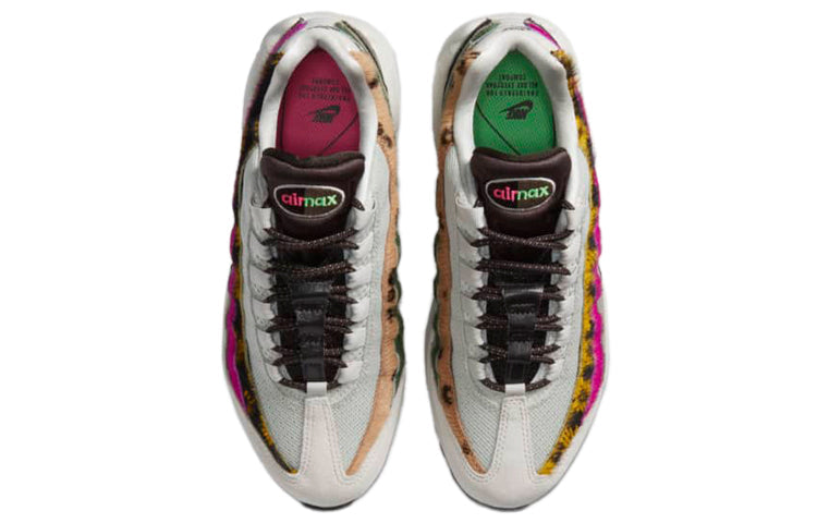 Nike Womens Air Max 95 Premium 'Animal Floral Prints' Light Bone/White/Velvet Brown/Olive Grey/Pink Blast/Poison Green CZ8102-001 sneakmarks