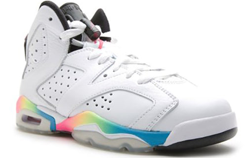 Air Jordan 6 Retro GS 'Pink Flash' white/pink flash-volt-mrn blue 384665-103