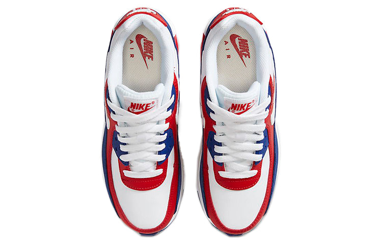 Nike Air Max 90 Leather GS 'USA' White/White/Deep Royal/University Red DA9022-100 KICKSOVER