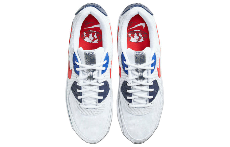 Nike Air Max 90 'Euro Tour' White/Midnight Navy/Bright Blue/University Red CW7574-100 KICKSOVER