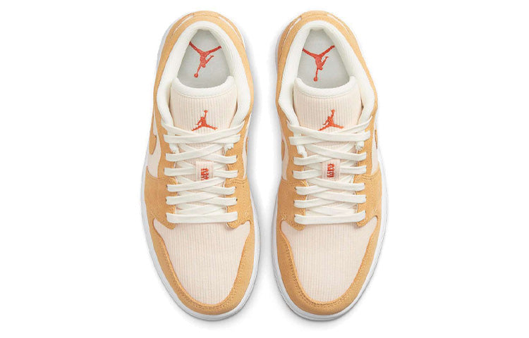 Nike Womens Air Jordan 1 Low SE Twine Orange Quartz Corduroy DH7820-700