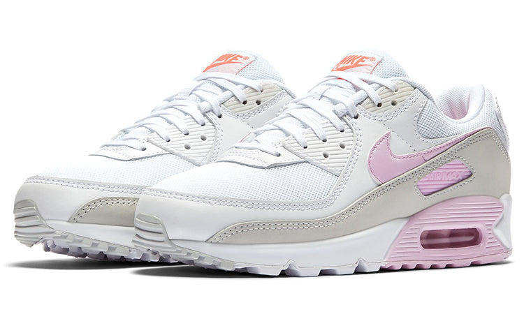 Womens Air Max 90 'White Pink Foam' White/Total Orange/Photon Dust/Pink Foam CZ0371-100 KICKSOVER