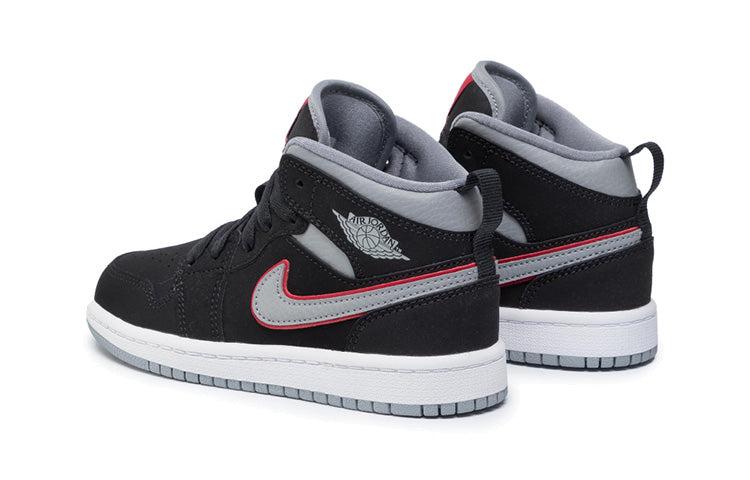 Air Jordan 1 Mid PS 'Black Particle Grey' Black/Particle Grey/White/Gym Red 640734-060