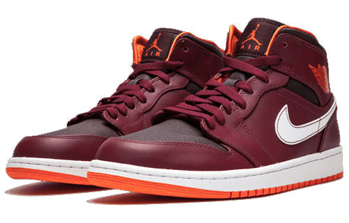 Air Jordan 1 Mid 'Team Red' Team Red/Electric Orange-Deep Burgundy 554724-604