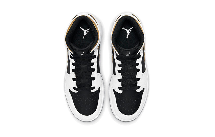 Air Jordan 1 Mid (GS) White Gold Black (GS) 554725-190