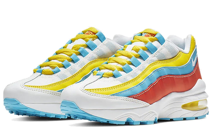 Nike Air Max 95 GS White Blue Fury Opti Yellow CK0055-400 sneakmarks