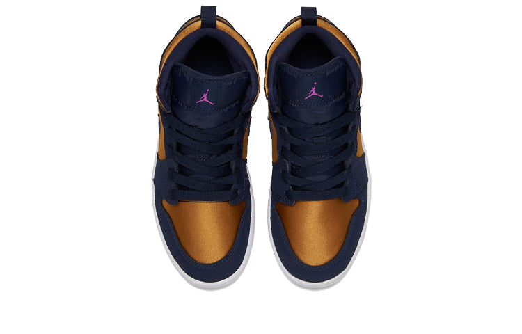 Air Jordan 1 Mid SE PS 'Stain Gold' Stain Gold/Obsidian/White BQ6932-401