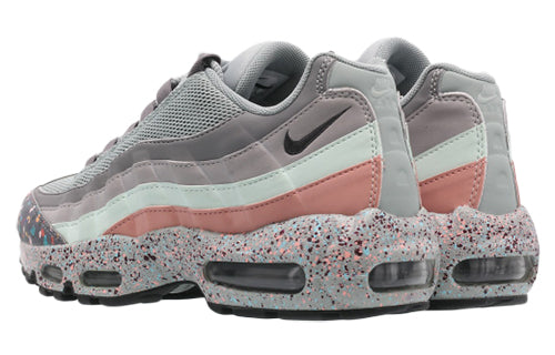 Nike Womens Air Max 95 SE 'Confetti' Light Pumice/Anthracite-Gunsmoke-Atmosphere Grey-Fiberglass-Rust Pink 918413-002 sneakmarks