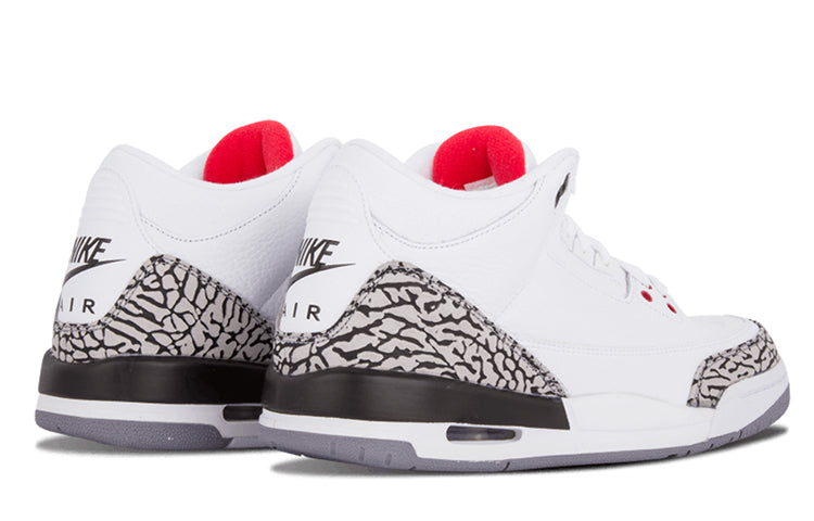 Air Jordan 3 GS Retro '88' White/Fire Red-Cement Grey-Black 398614-160