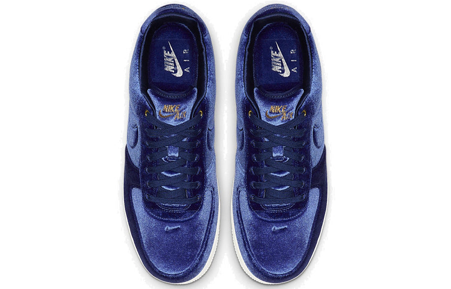 Nike Air Force 1 Low '07 Premium 'Blue Velour' Blue Void/Blue Void-Sail-Metallic Gold AT4144-400 KICKSOVER