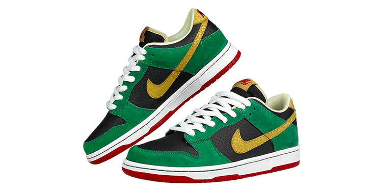 Nike Dunk Low Premium SB Skateboard 'High Life' Black/Metallic Gold-Pine Green 313170-008