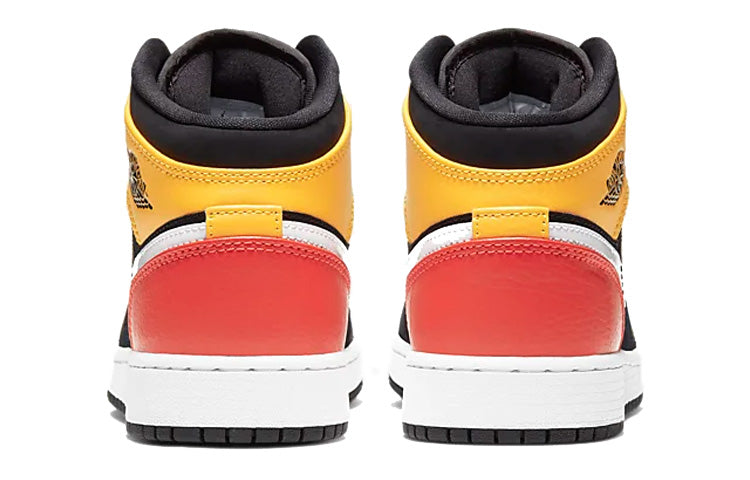 Air Jordan 1 Mid SE'Amarillo Team Orange' GS Black/Amarillo/White/Team Orange BQ6931-087