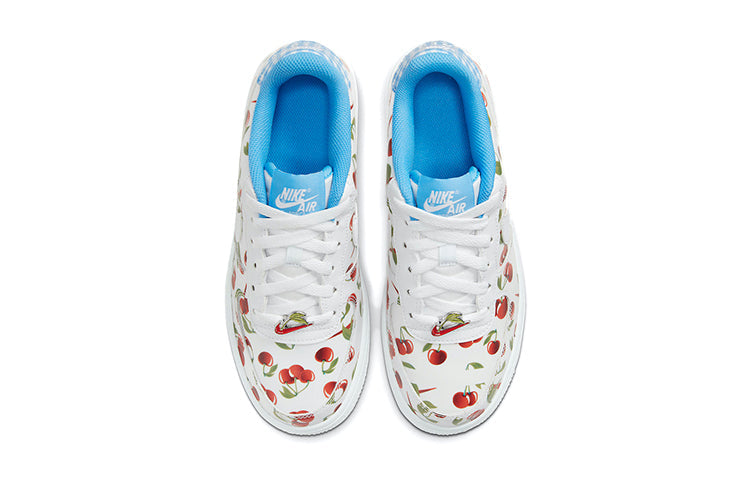 Nike Air Force 1 Low'Cherry' GS White/White/University Blue/Track Red CJ4094-100 KICKSOVER