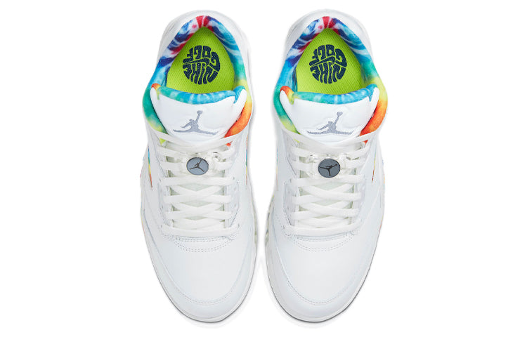 Air Jordan 5 Low Golf 'Peace, Love, and Golf' Summit White/Deep Royal/Indigo Fog/Lemon Venom CW4205-100