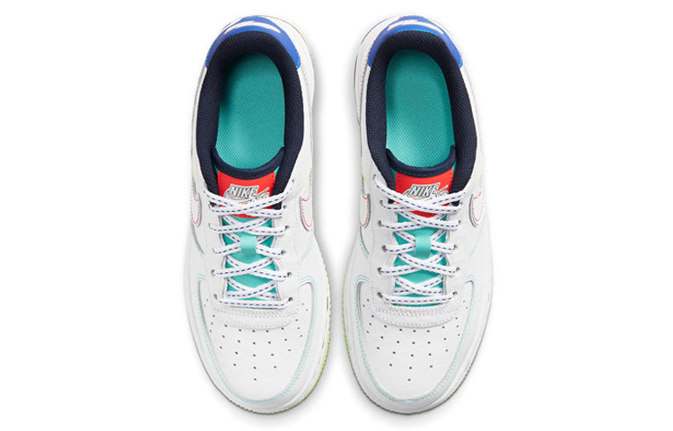 Nike Air Force 1 Low'Outside the Lines' BG White/White/Racer Blue/Aurora Green CV2421-100 KICKSOVER