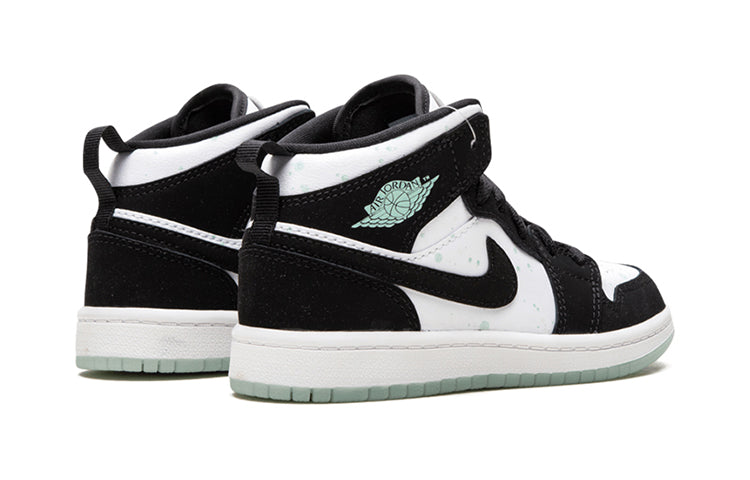 Air Jordan 1 Mid SE PS 'Glow in the Dark Panda' White/Black/Teal Tint BQ6932-103