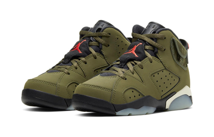 Nike Travis Scott x Air Jordan 6 Retro PS 'Olive' Medium Olive/Black/Sail/Univeristy Red CQ3565-200