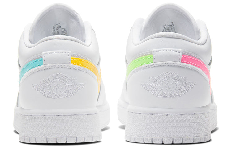 Air Jordan 1 Low'White Neon' GS White/Multi-Color/Light Aqua CW7035-100