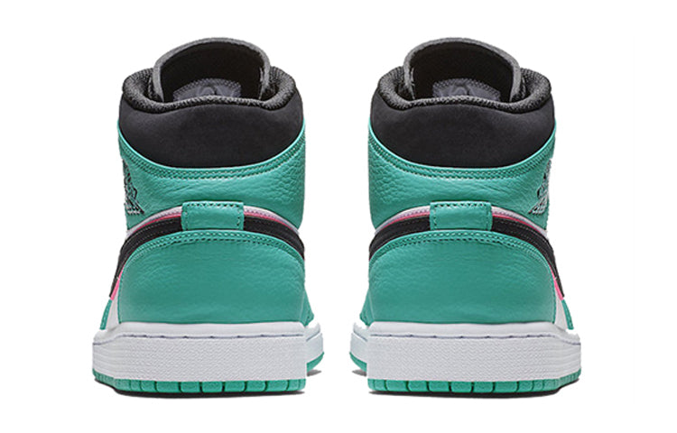 Air Jordan 1 Mid SE'South Beach' GS Turbo Green/Black-Hyper Pink-Orange Peel BQ6931-306