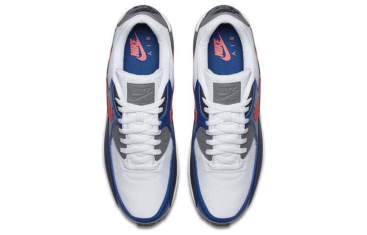 Nike Air Max 90 ESSENTIAL White/SOLAR Red-OBSIDIAN-GYM BLUE 537384-135