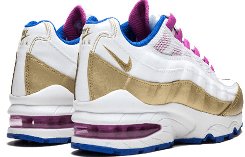 Nike Air Max 95 LE'Peanut Butter & Jelly' GS White/Matellic Gold-Racer Blue 310830-120 sneakmarks