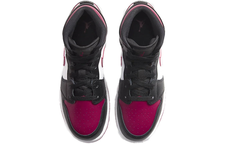 Air Jordan 1 Mid GS Black Noble Red 554725-066