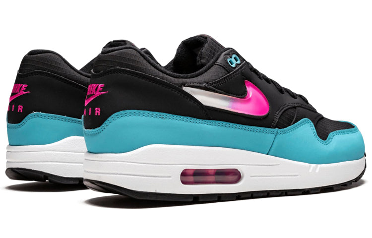 Nike Air Max 1 'Jewel Swoosh - Black Blue Furry' Black/Laser Fuchsia/Blue Fury CI2450-001 KICKSOVER