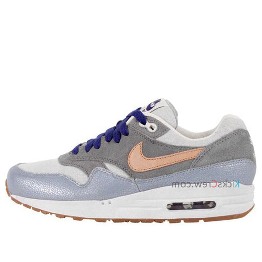 Nike Womens Air Max 1 PRM Metallic Silver Vachetta Tan 454746-001