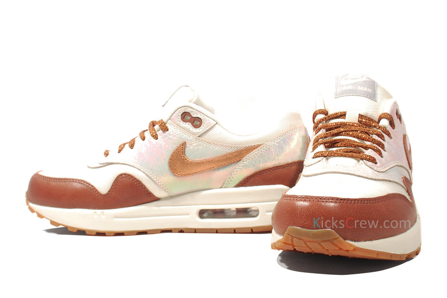 Nike Womens Air Max 1 PRM Metallic Luster Field Brown 454746-102