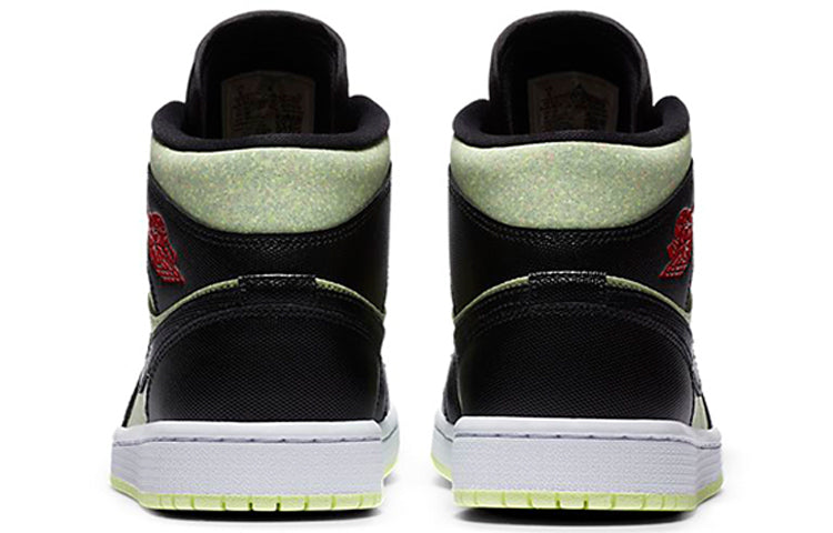 Womens WMNS Air Jordan 1 Mid SE 'Black Barely Volt' Black/Chile Red/Barely Volt CV5276-003