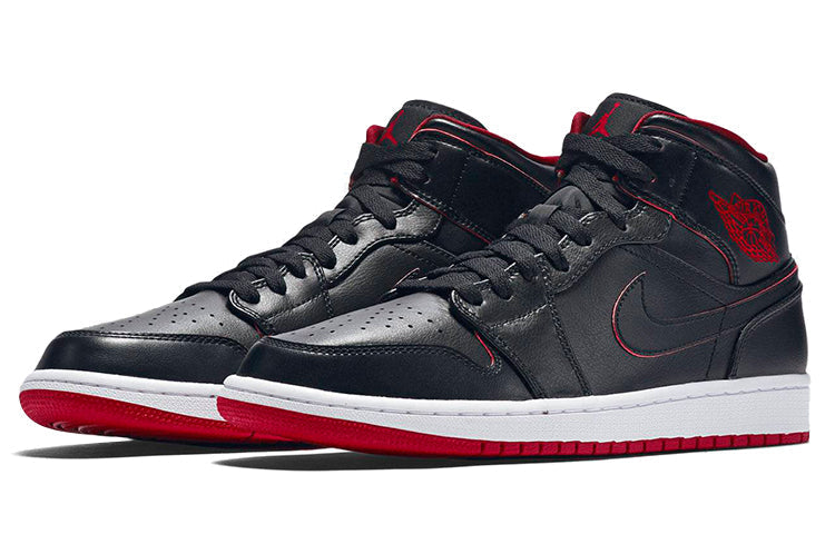 Air Jordan 1 Mid Black Gym Red 554724-028