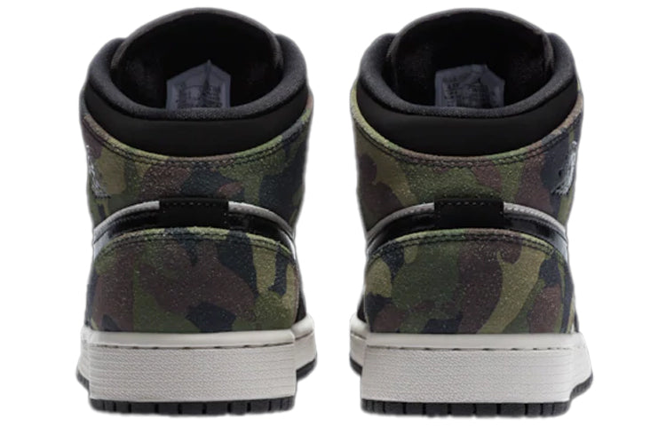 Air Jordan 1 Mid SE GS 'Camo' Light Bone/Black CW5550-001