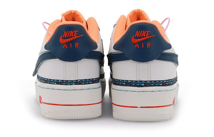 Nike Air Force 1 Low'Swoosh Chain' GS White/Blue/Orange CK9708-100 KICKSOVER