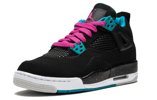 Nike Girls Air Jordan 4 Retro Black Dynamic Blue Pink 487724-019