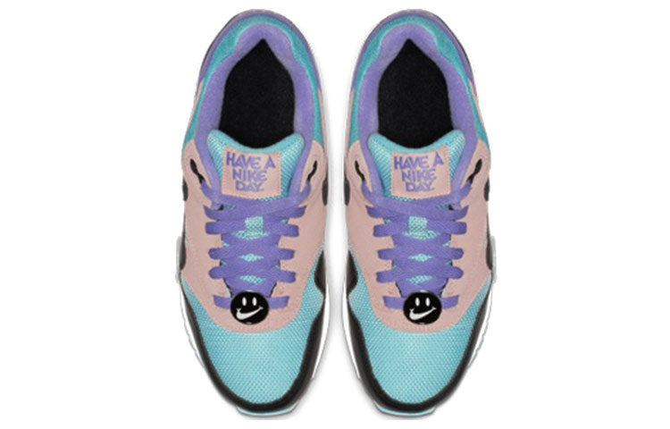 Nike Air Max 1 GS 'Have A Day' Black/White/Space Purple/Bleached Coral AT8131-001 KICKSOVER