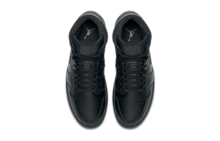 Air Jordan 1 Mid 'Triple Black' Black/Black/Black 554724-091