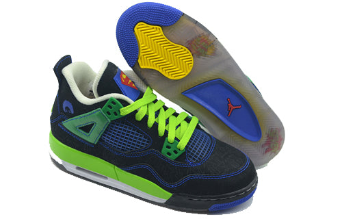 Air Jordan 4 Retro DB'Doernbecher' GS Black/Old Royal-Electric Green-White 408452-015