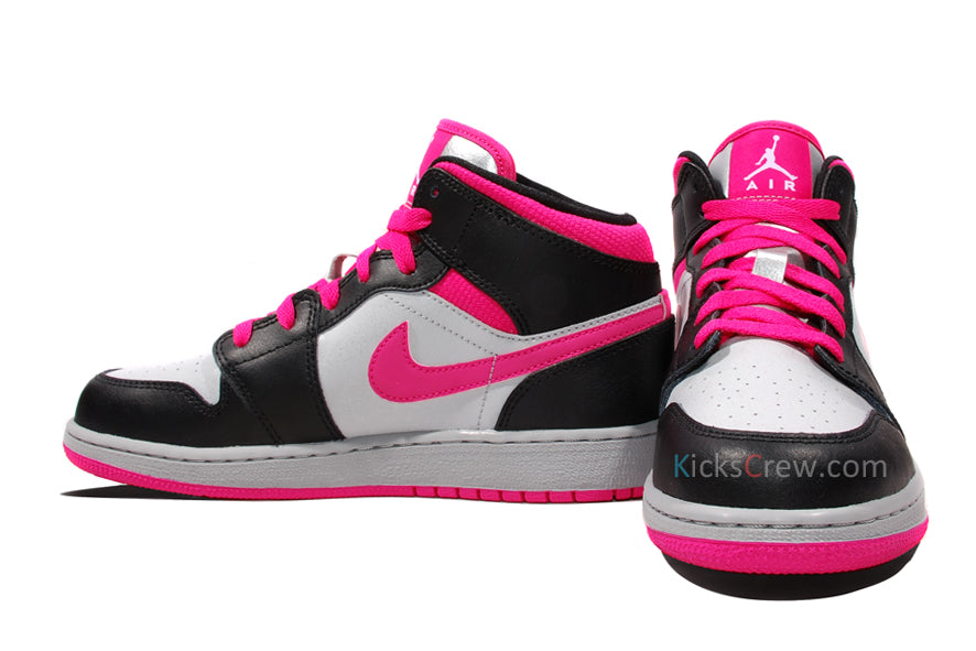 Air Jordan 1 Mid GG Silver Black Vivid Pink 555112-009