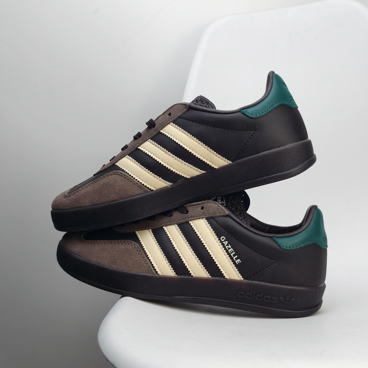 Adidas Originals Gazelle Indoor  Leather 'Black Brown Green' IH0374