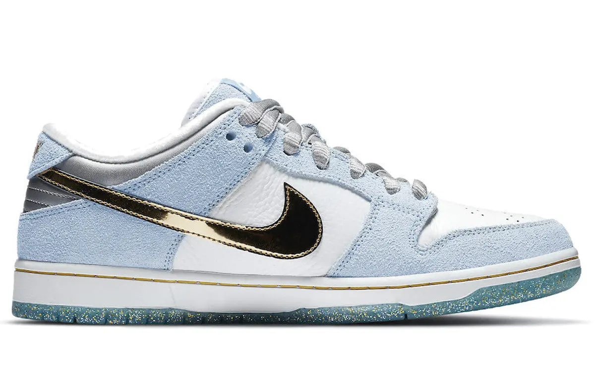 Nike Sean Cliver x Dunk Low SB White/Psychic Blue/Metallic Gold DC9936-100